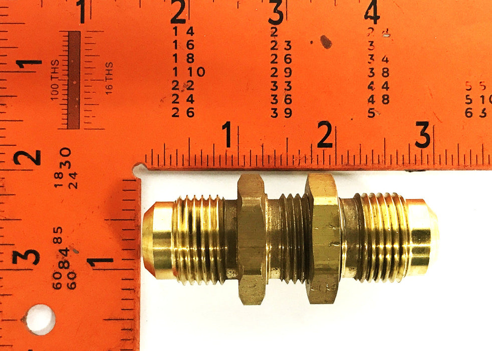Unbranded 1/2 inch Flared Brass Bulkhead Union [Lot of 2] NOS