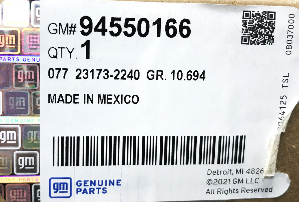 GM Front Door Weather Strip Seal 94550166 NOS
