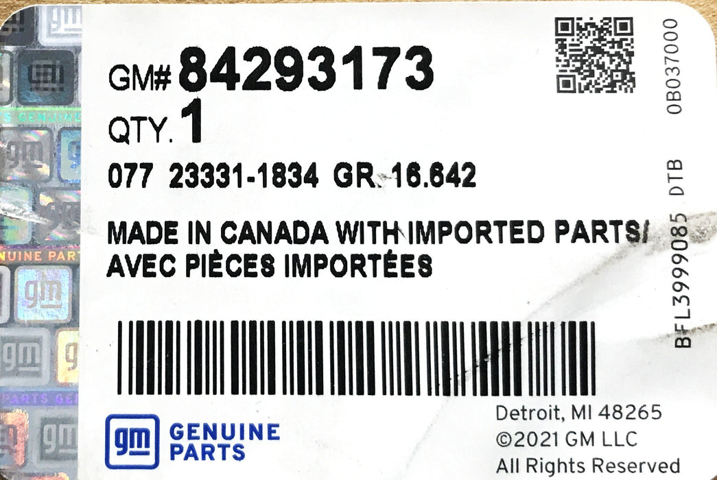 GM Passenger Side Roof Panel Joint Molding 84293173 NOS