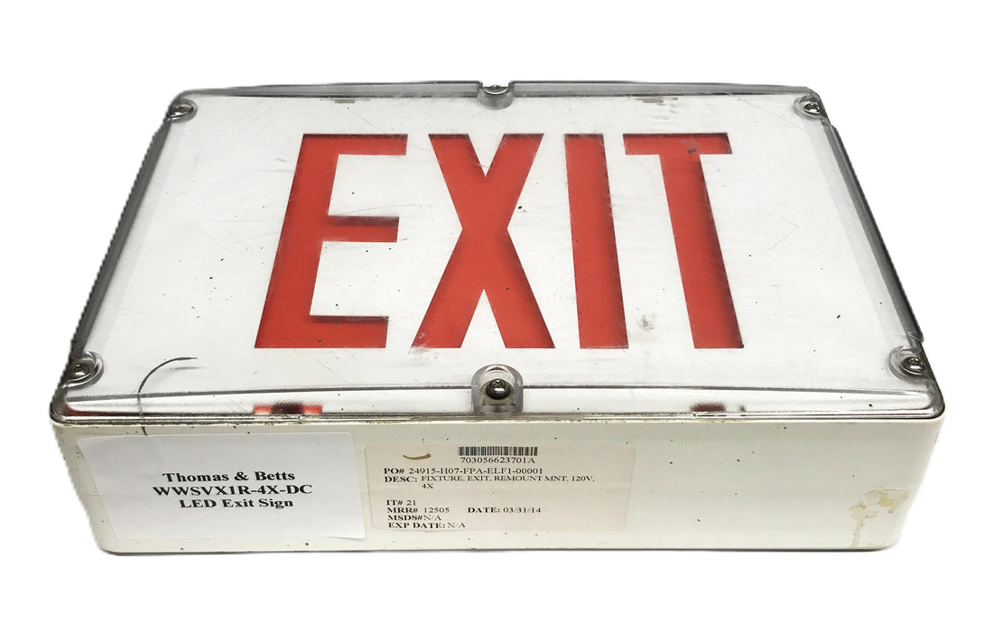 Thomas & Betts Emergi-Lite LED Exit Sign WWSVX1R-4X-DC USED
