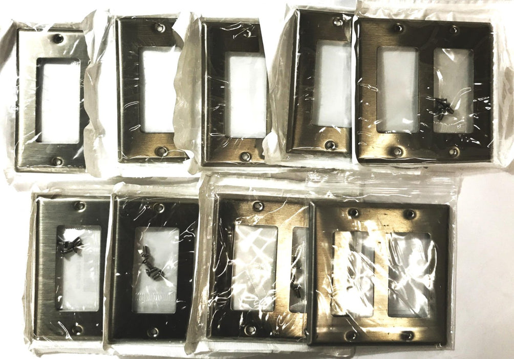 Leviton 2-Gang 2-Port Stainless Steel Wall Plate 84409-40 [Lot of 9] NOS