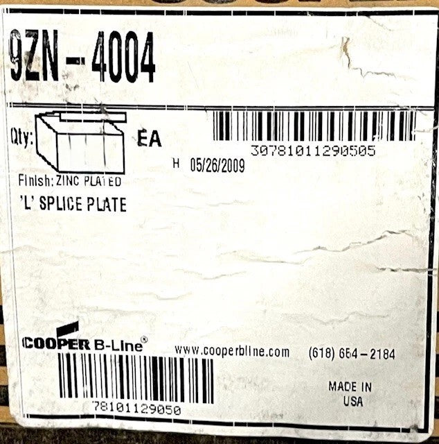 B-Line Conduit Cable Splice Plate 9ZN-4004 [Lot of 4] NOS