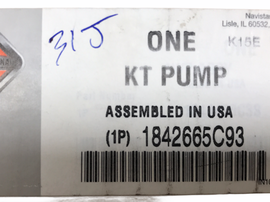 International Water Pump 1842665C93 NOS