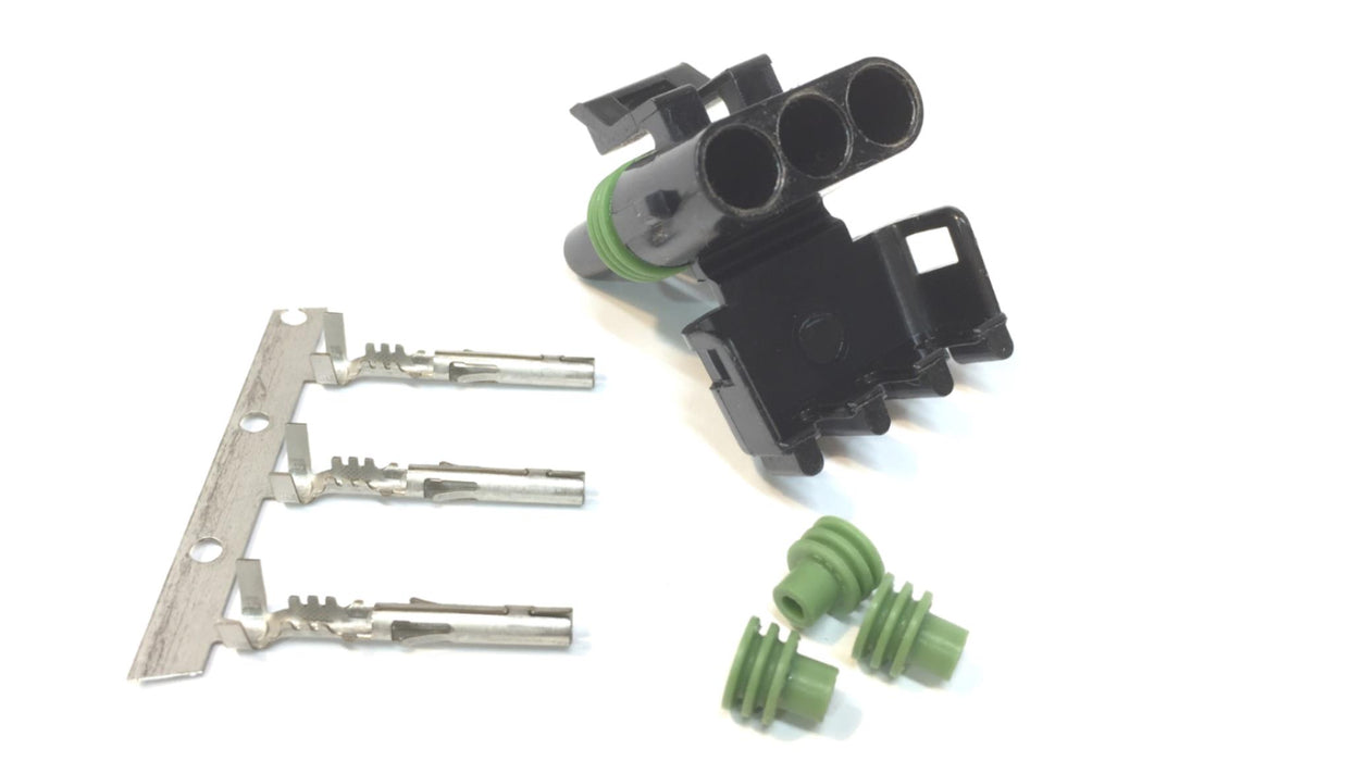 Delphi Weatherproof 3 PIN Connector W/ PINS AND GROMMETS 702K NOS ...