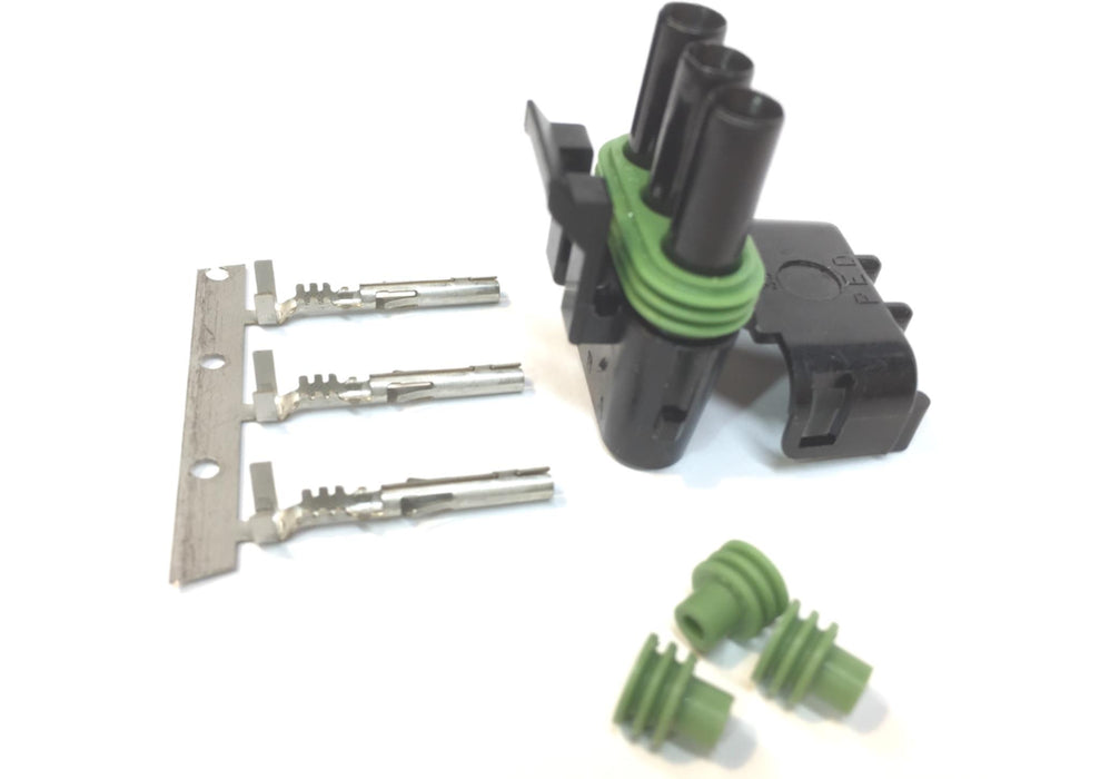 Delphi Weatherproof 3 PIN Connector W/ PINS AND GROMMETS 702K NOS ...