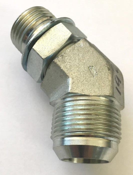 Steel Hydraulic Hose 45Â° 1-5/16-12 ORB Elbow 1" Hose Diameter NOS