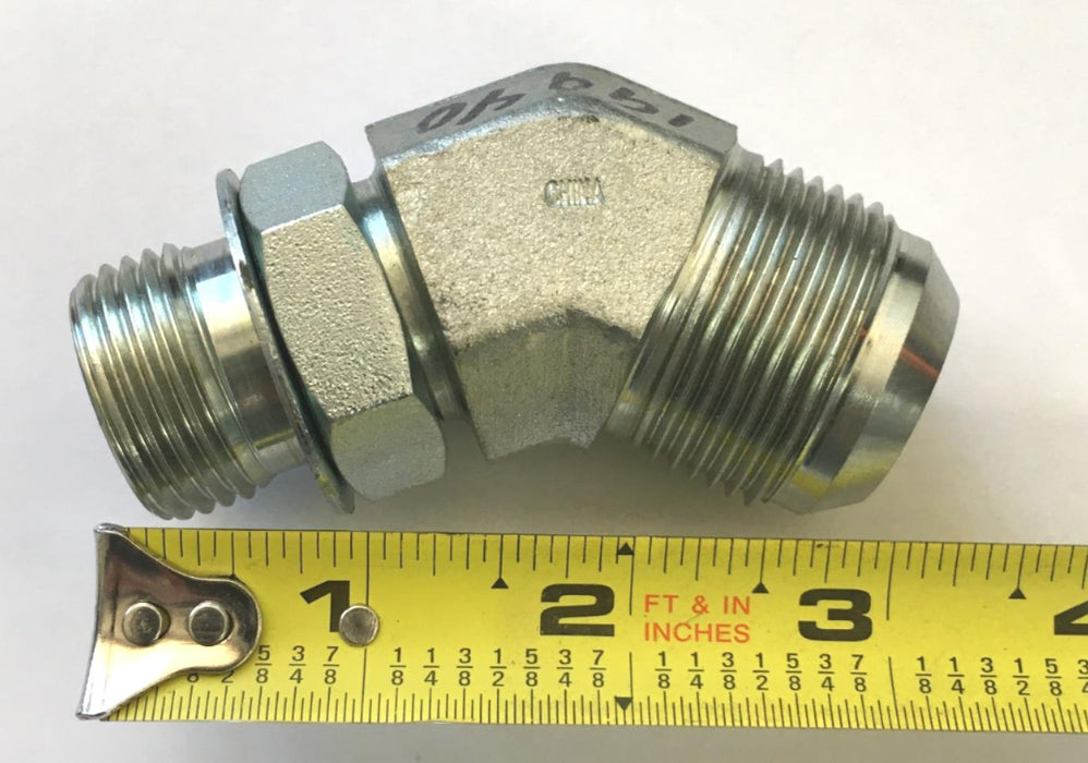 Steel Hydraulic Hose 45Â° 1-5/16-12 ORB Elbow 1" Hose Diameter NOS