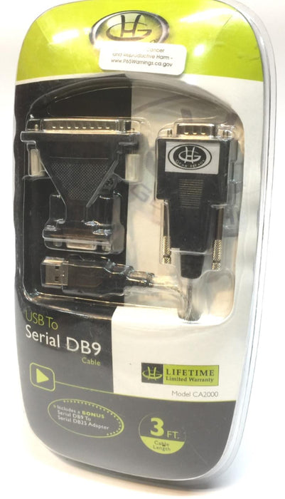 Gear Head High Speed USB TO SERIAL DB9 CABLE 3Ft. (CA2000)