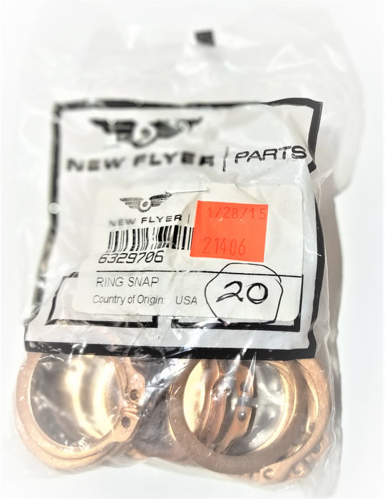 NEW FLYER - RING, SNAP 6329706 NOS QTY. 20 PACK