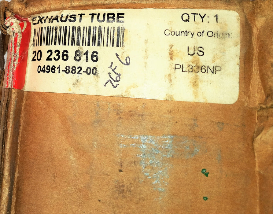 Ingersoll Rand Cut Straight Exhaust Tube 20236816 (04961-882-00) NOS
