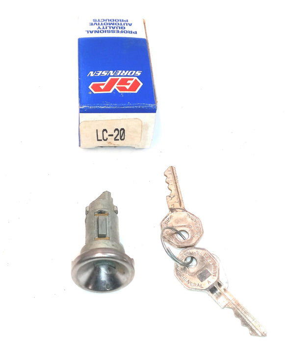 GP Sorensen Ignition Lock Cylinder with keys LC-20 NOS