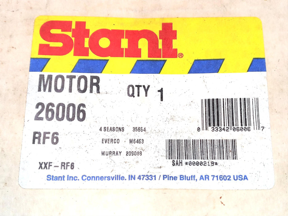Stant Fan Motor Cooling Fan Motor 26006 (RF6) NOS