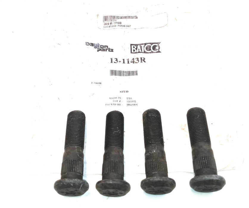 Dayton Parts Wheel Stud 13-1143R USA [Lot of 4] NOS