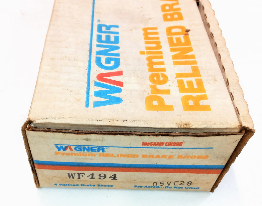 Wagner Re-Lined Brake Shoes WF494 NOS