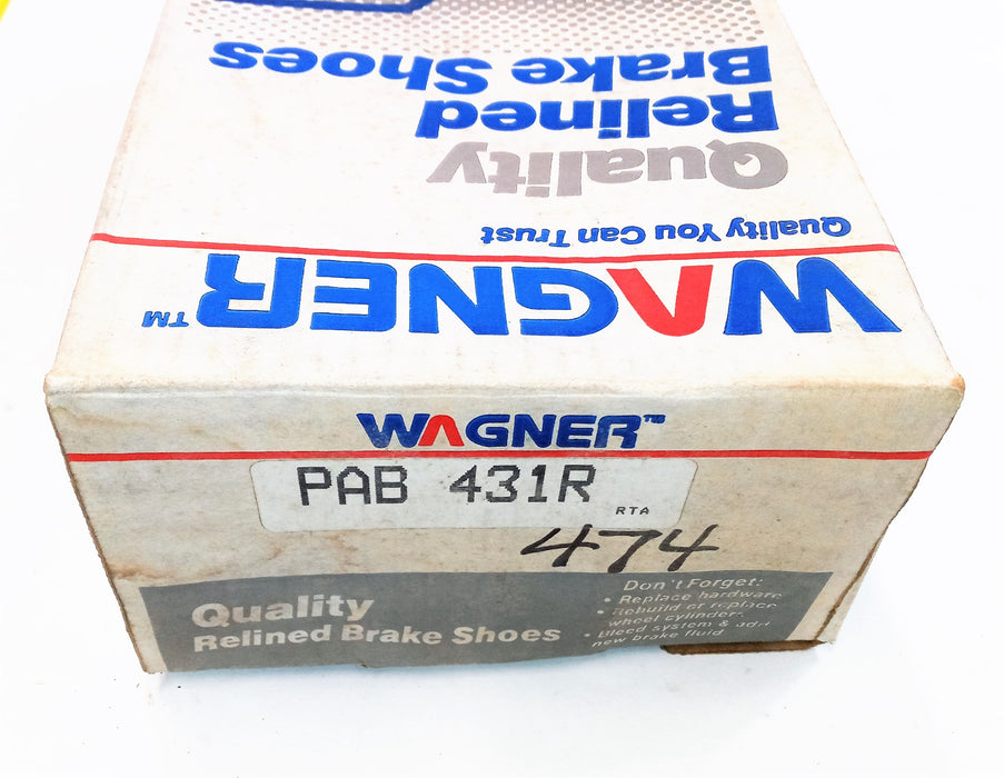 Wagner Re-Lined Brake Shoes PAB431R NOS