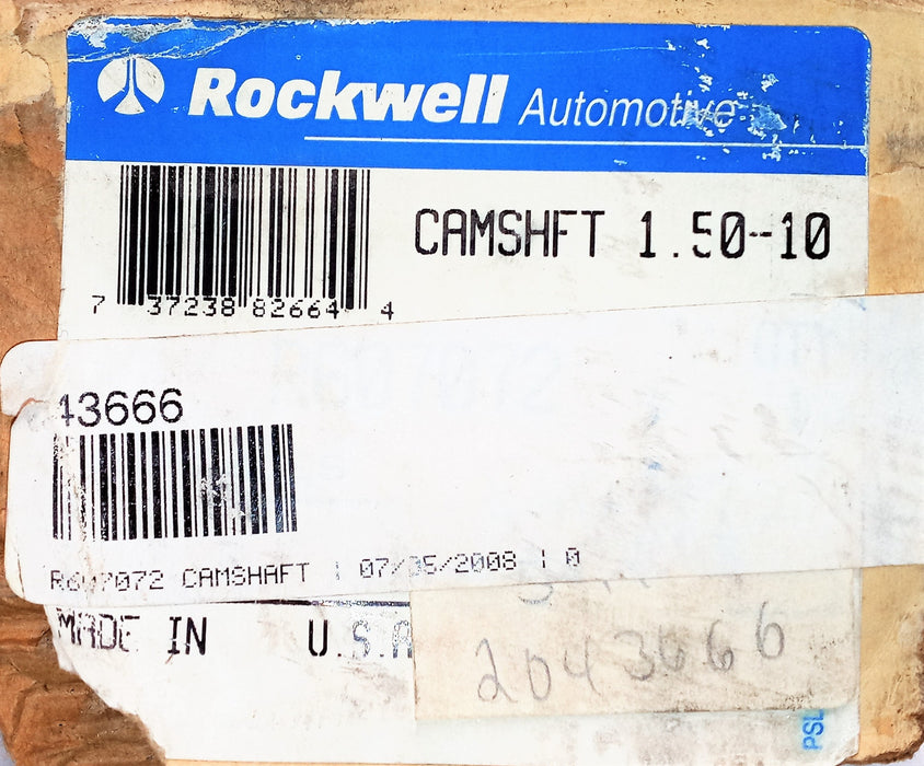 Rockwell Automotive Camshaft 1.50-10 R607072 NOS