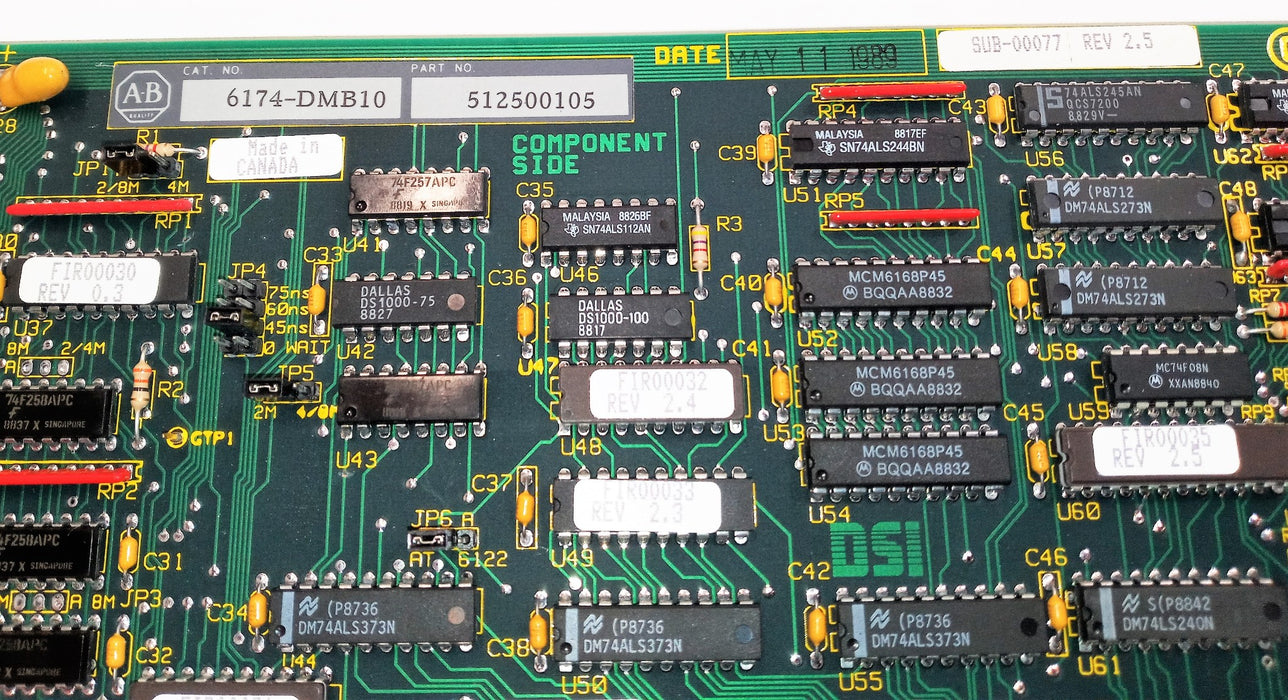 Allen-Bradley Enhanced Memory Card 6174-DMB10/512500105 Rev. 2.5 USED