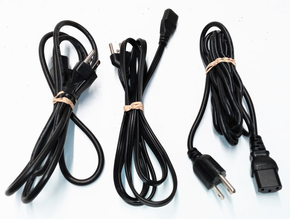 Unbranded Assorted Power Cords 3-prong 3-pin Various Lengths [Lot of 35] USED