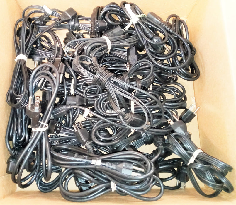 Unbranded Assorted Power Cords 3-prong 3-pin Various Lengths [Lot of 35] USED