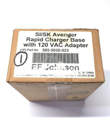 EF Johnson "SI/SK Avenger" Rapid Charger Base w/120v AC Adapter 585-5020-023 NOS