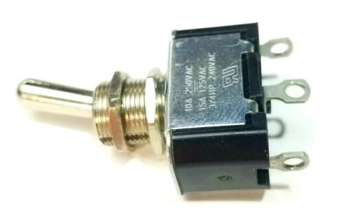 CARLING Switch; toggle; SPST On None Off; 15A 125VAC; Solder Lugs; Toggle Bat