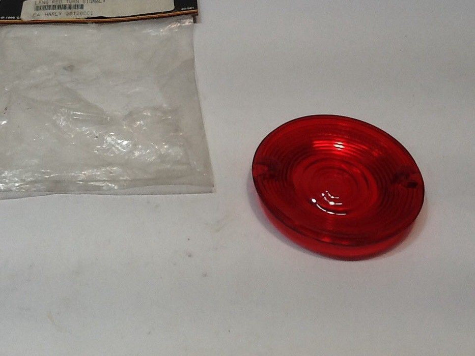 Custom Chrome Red Turn Signal Lens 26-126 NOS