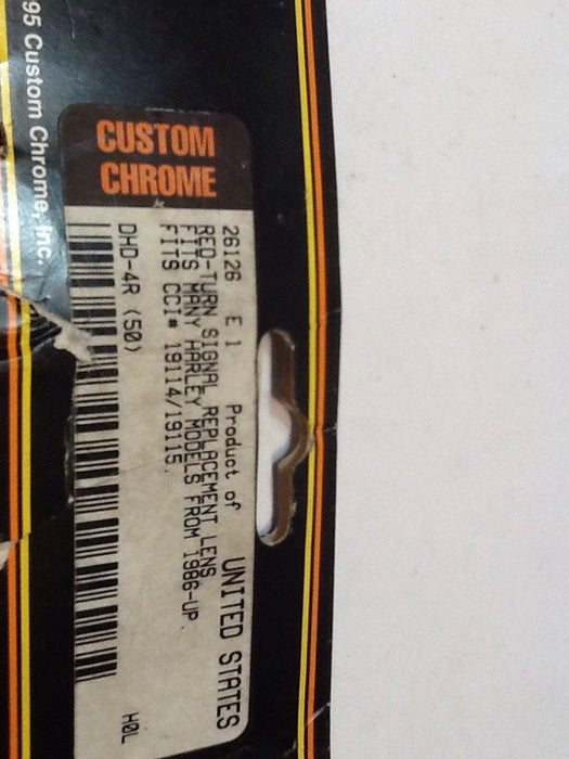 Custom Chrome Red Turn Signal Lens 26-126 NOS