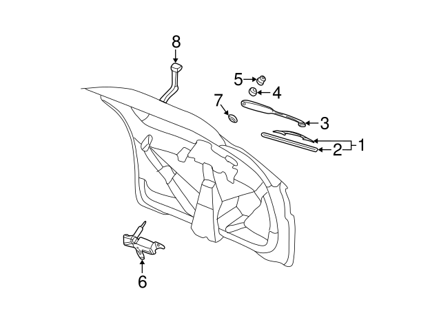 GM Blade Asm-R/Wdo Wpr - GM PN# 10324491