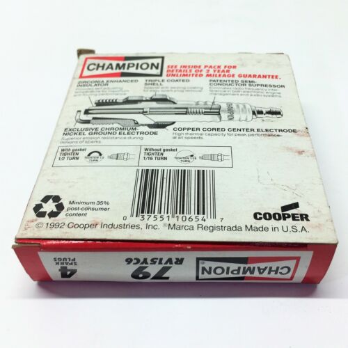 Champion Copper Plus Spark Plug 79 RV15YC6 [Lot of 3] NOS