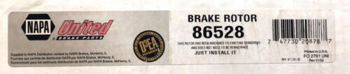 Napa United Brake Rotor 86528 NOS