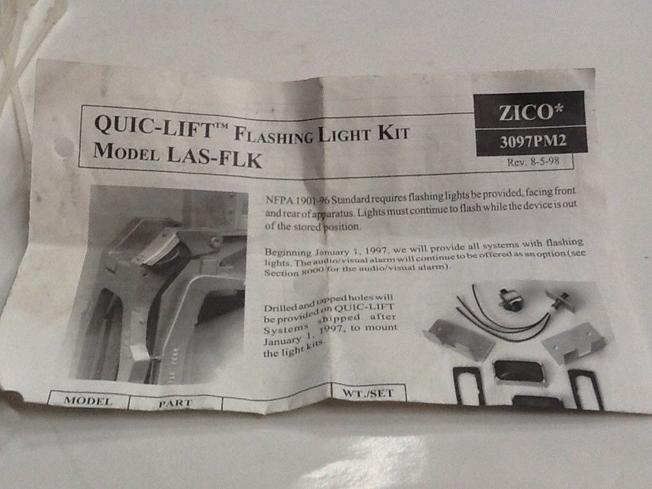 Quic-Lift LAS-FLK Flashing Light Kit NOS