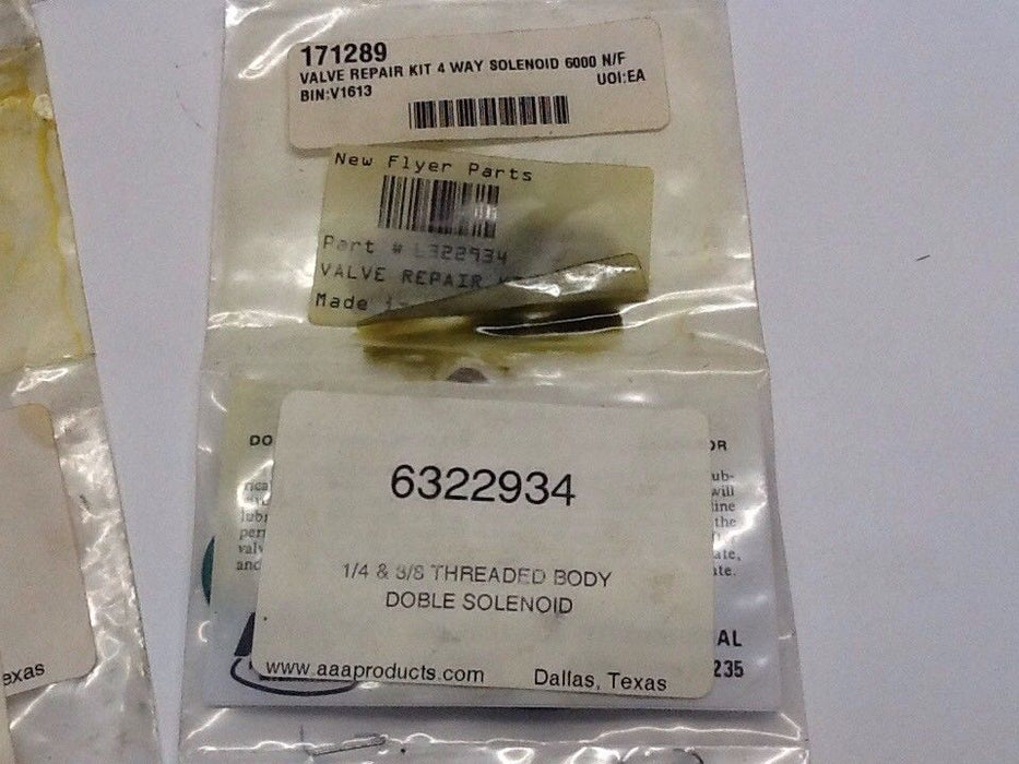 AAA Products RKV-3DS Threaded Body Valve Repair Kit New Flyer#6322934 [5 IN LOT]