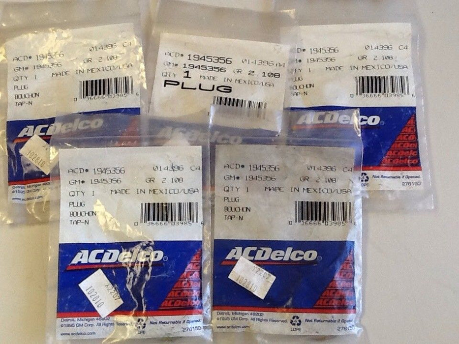 AC Delco 1945356 Equipment Starter Housing Plug [5 IN LOT] NOS