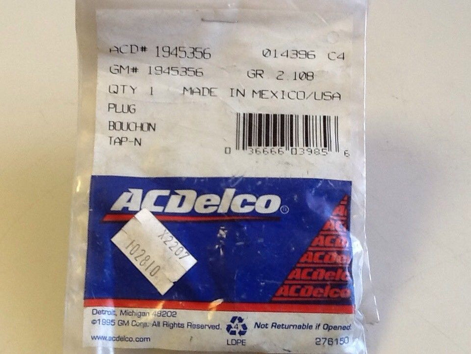 AC Delco 1945356 Equipment Starter Housing Plug [5 IN LOT] NOS