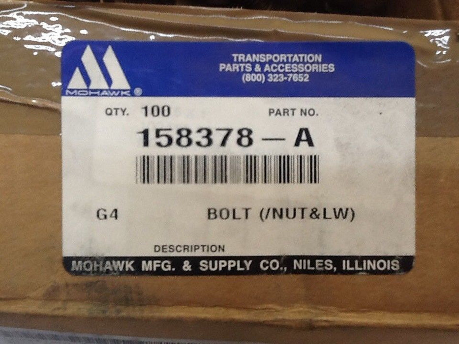 Mohawk 158378-A Brake Bolt Assy With Nut & LW [100 IN LOT] 500478 NOS