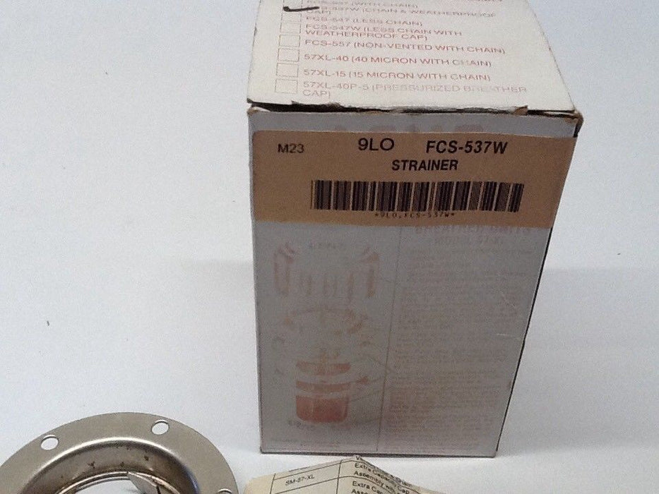 Lenz Oil Filler Strainer FCS-537W NOS