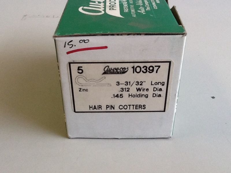 Auveco 10397 3-31/32" Zinc Hairpin Cotters, Box Of 5 NOS