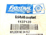 Fastenal 3/4ΓÇ¥-16 Grade 2 Zinc Finish NE Steel Nylon Insert Lock Nut 1137139 NOS
