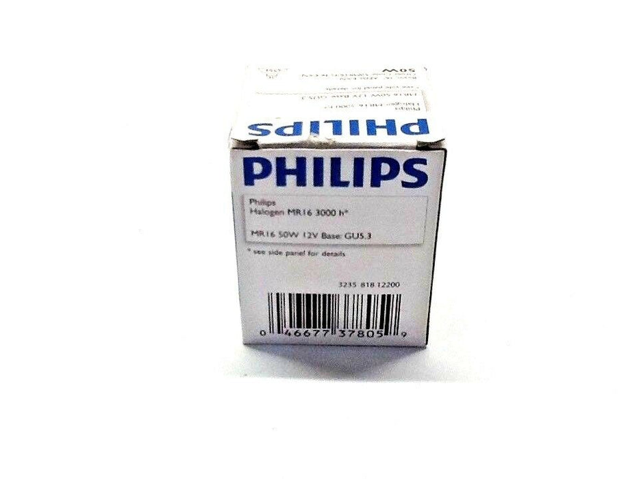2 Philips Halogen MR16 50W Light Bulbs 818122 NOS