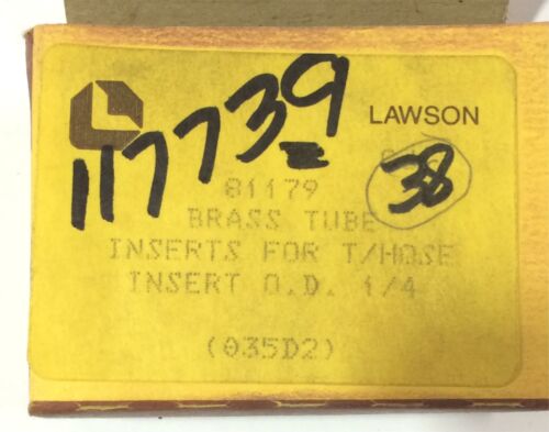 Lawson 81179 Brass Tube Inserts for T/Hose O.D. 1/4" [Lot of 19] NOS