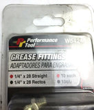 Performance Tool W54240 GREASE FITTING 10PK 1/4" x 28 Straight (lot of 2) NOS