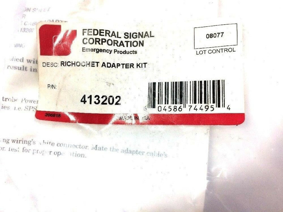 Federal Signal Richochet Adapter Kit 413202 NOS