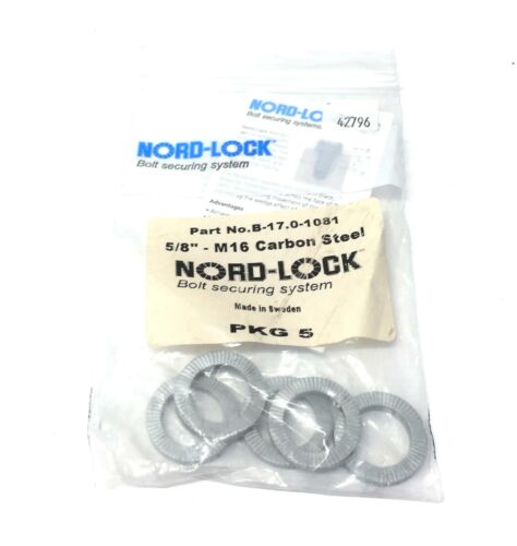 Nord-Lock 5/8"-M16 Carbon Steel Securing Washer B-17.0-1081 [Lot of 10] NOS