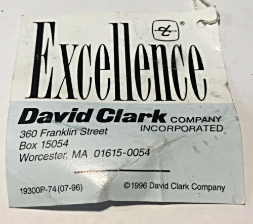 David Clark Co. Power Control Module 12770G-01 NOS