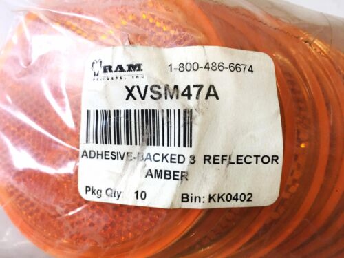 Ram Products 3" Amber Adhesive-Backed Reflector XVSM47A [Lot of 11] NOS