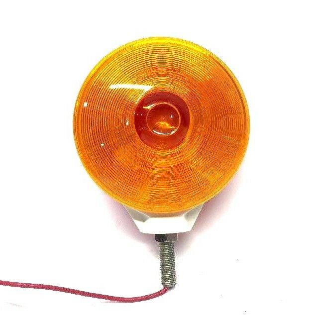 Truck-Lite Red/Amber Round Incandescent Dual Face Pedestal Light 70300 NOS