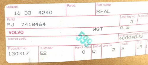 Volvo Seal 7418464 NOS