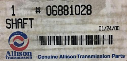 Allison Transmission Output Shaft 6881028 NOS