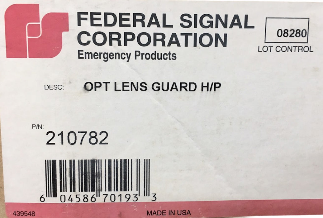 Federal Signal Opt Lens Guard For Strobe Beacon 210782 NOS