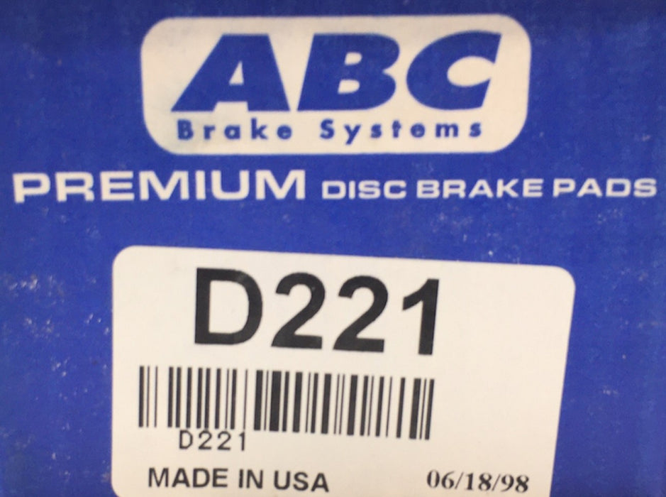 ABC Premium Disc Brake Pads D221 NOS